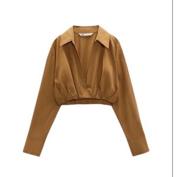 ZARA CROPPED POPLIN SHIRT - Picture 3 of 4